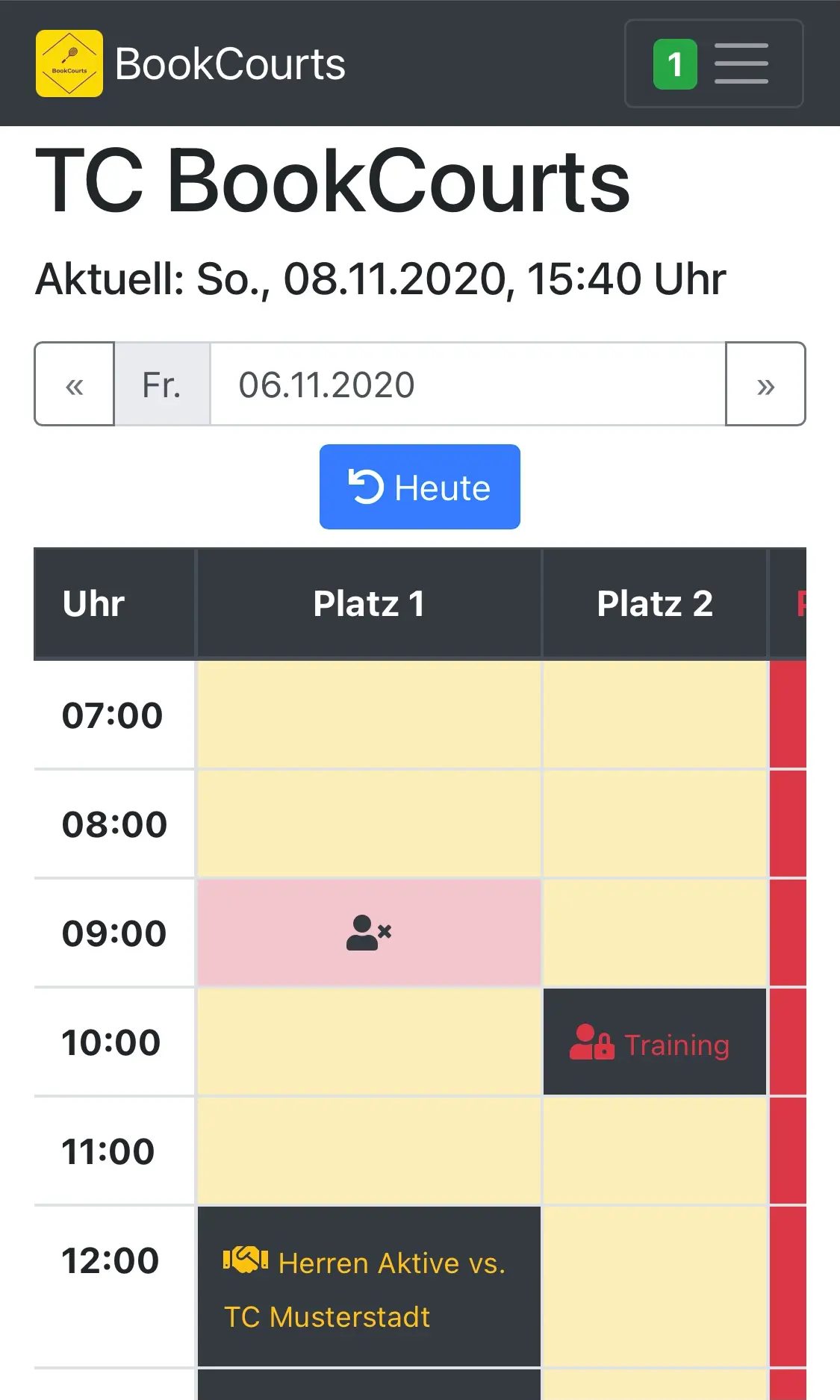 Übersicht vorgestern